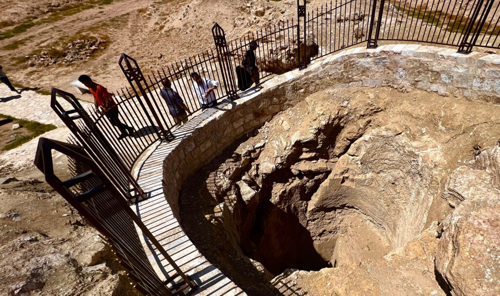 Portion of the March 2022 Tour Group at Moses' Well